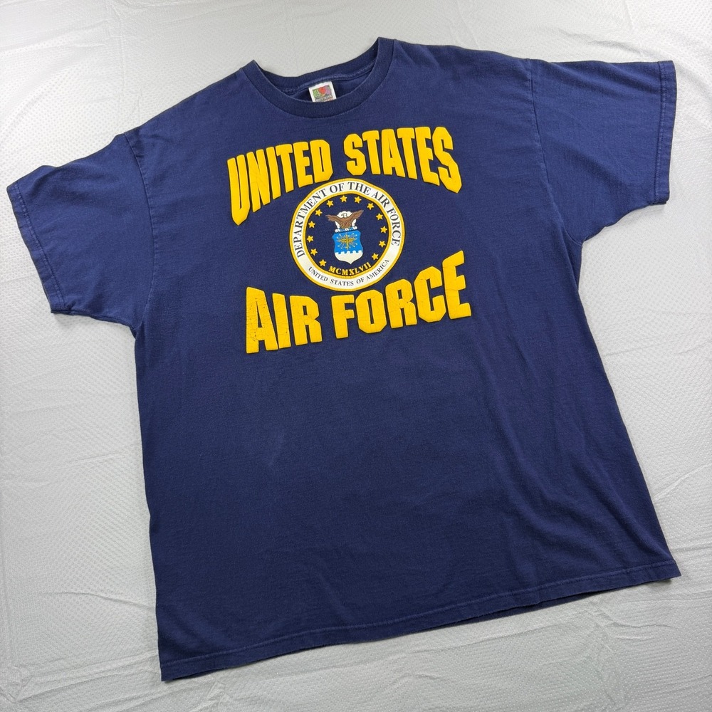 Vintage Fruit of the Loom US Air Force T-Shirt XXL Military Crest Graphic